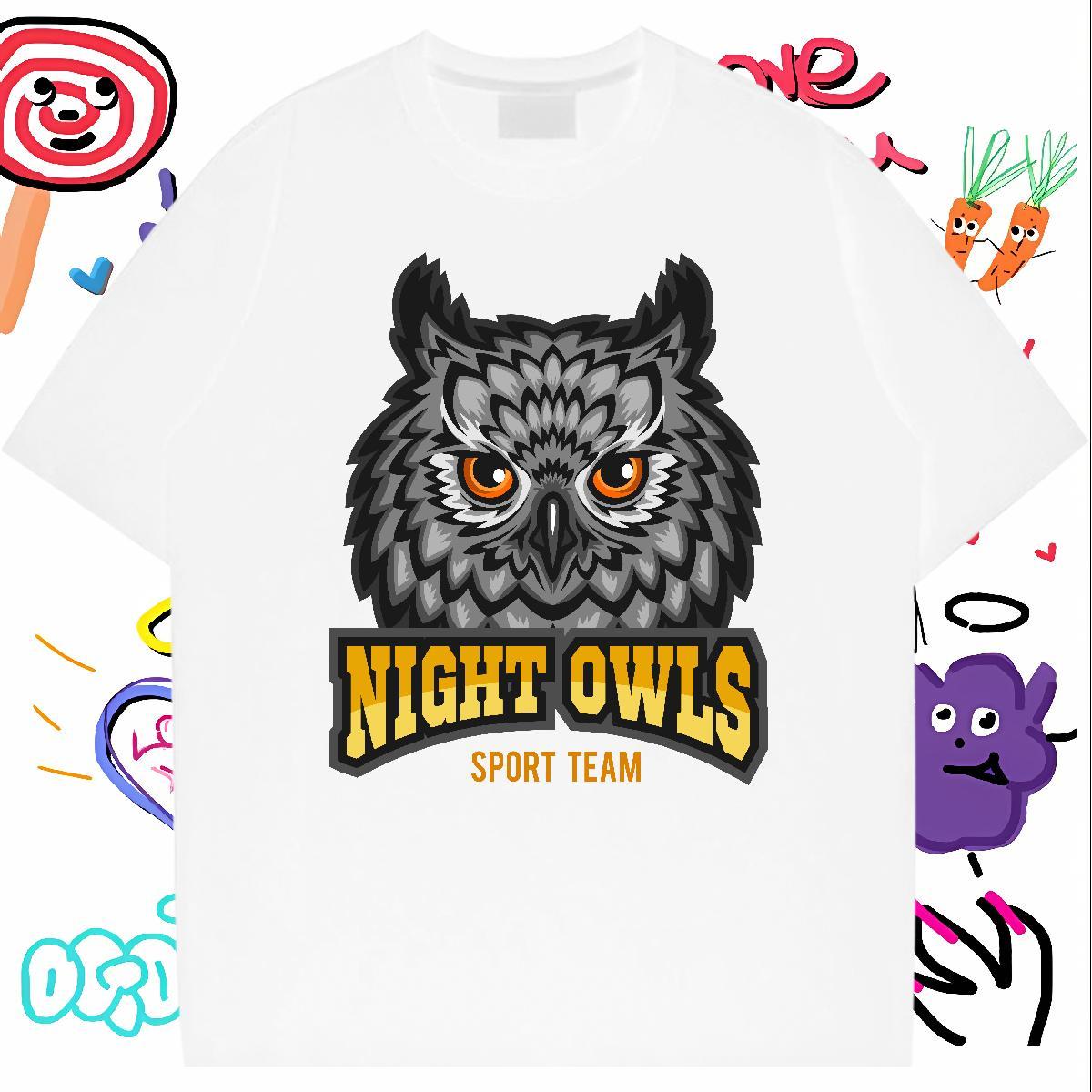 Designer T Shirt For Man owl Breathable Crew Neck Daily Wear Customized 230g 100% Cotton Mens Tshirts New Designer Tees
