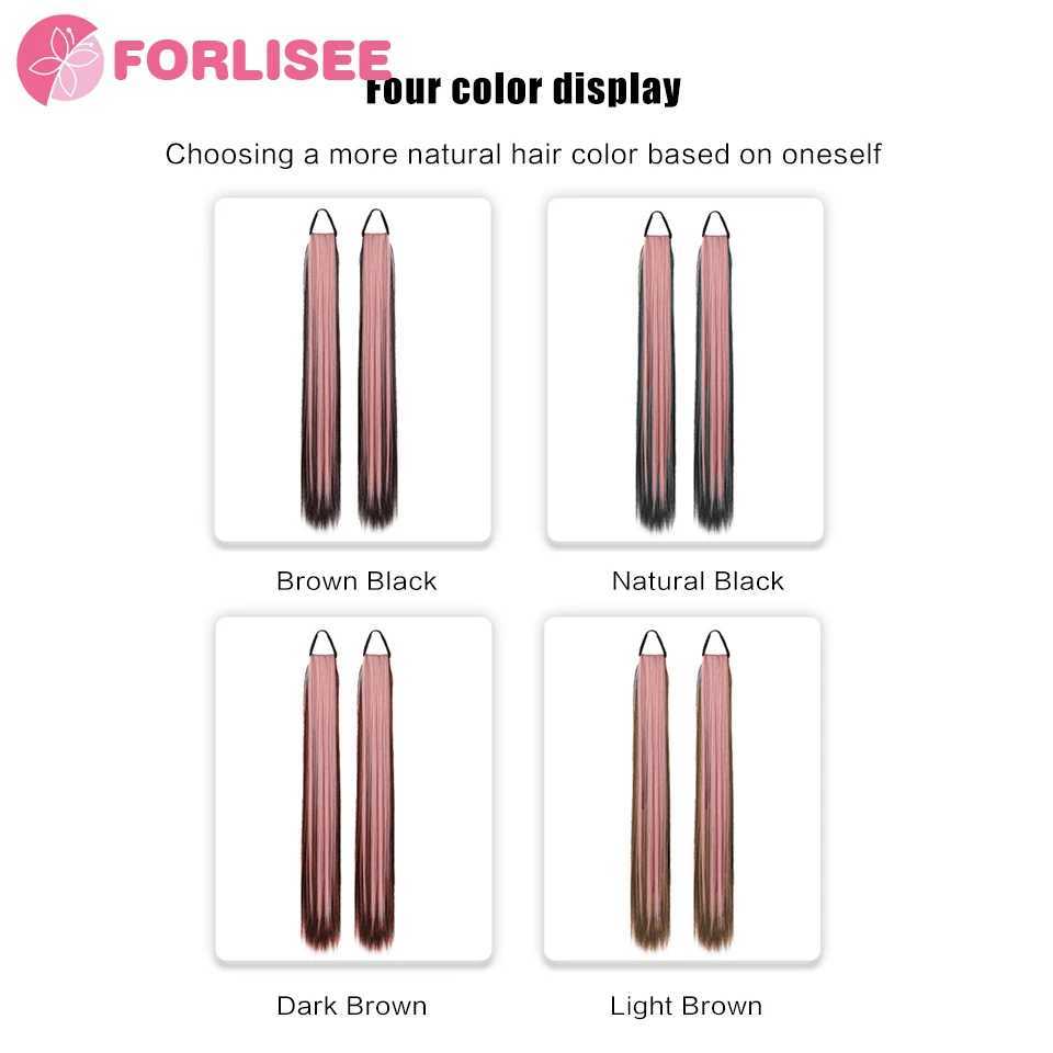 FORLISEE synthetic wigs ponytails long straight hair natural straight hair high gloss hair and tail fiber wigs can be paired with low ponytails W24081