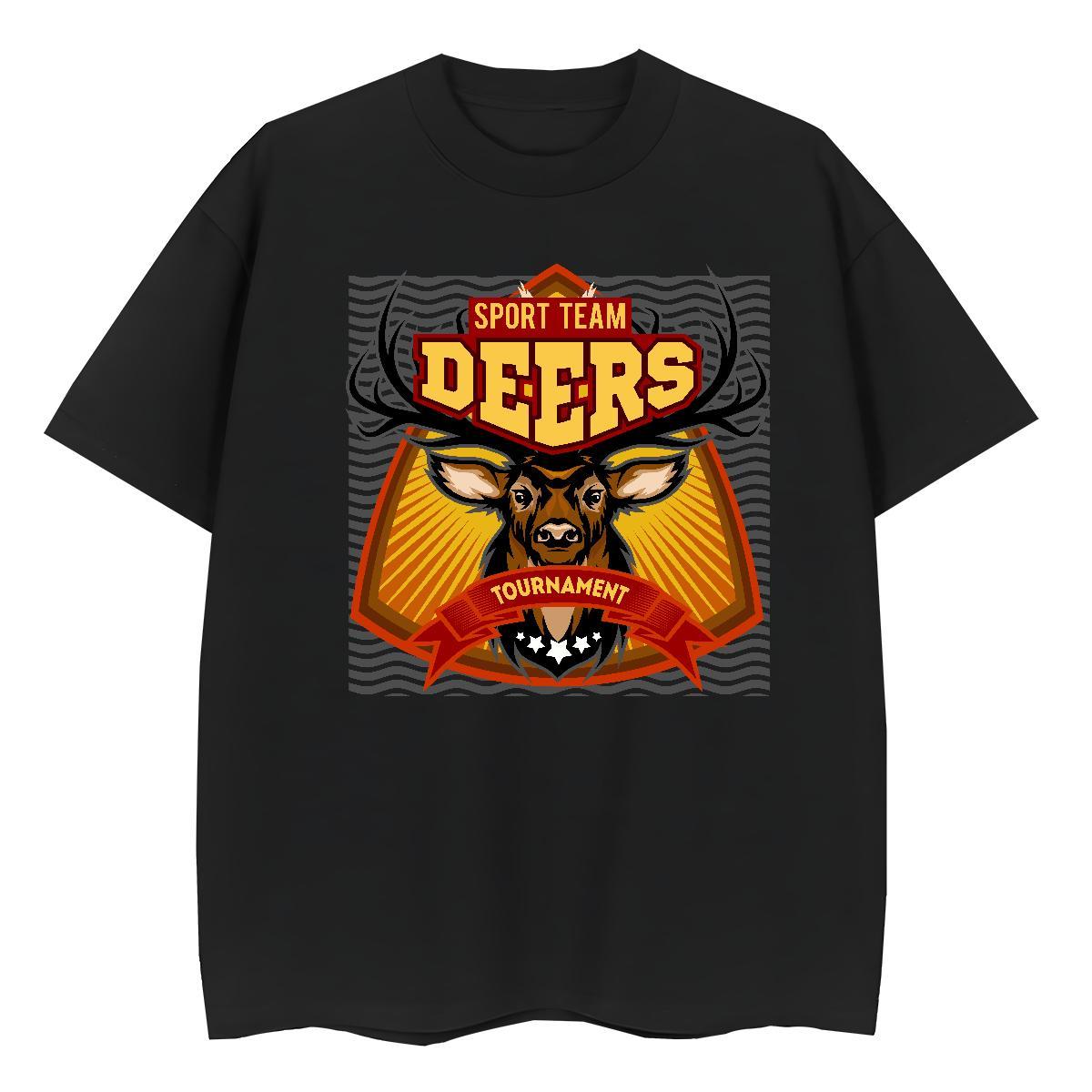 Unisex T Shirt For Man deer Breathable Soft Daily Outfit Custom Printed 230g 100% Cotton Men Tees Wholesale Top Tees