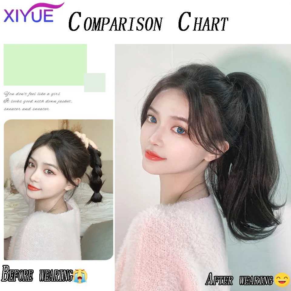 XIYUE wig female ponytail grappling clip style hip-hop color high ponytail natural forcing fake ponytail female brain W240817