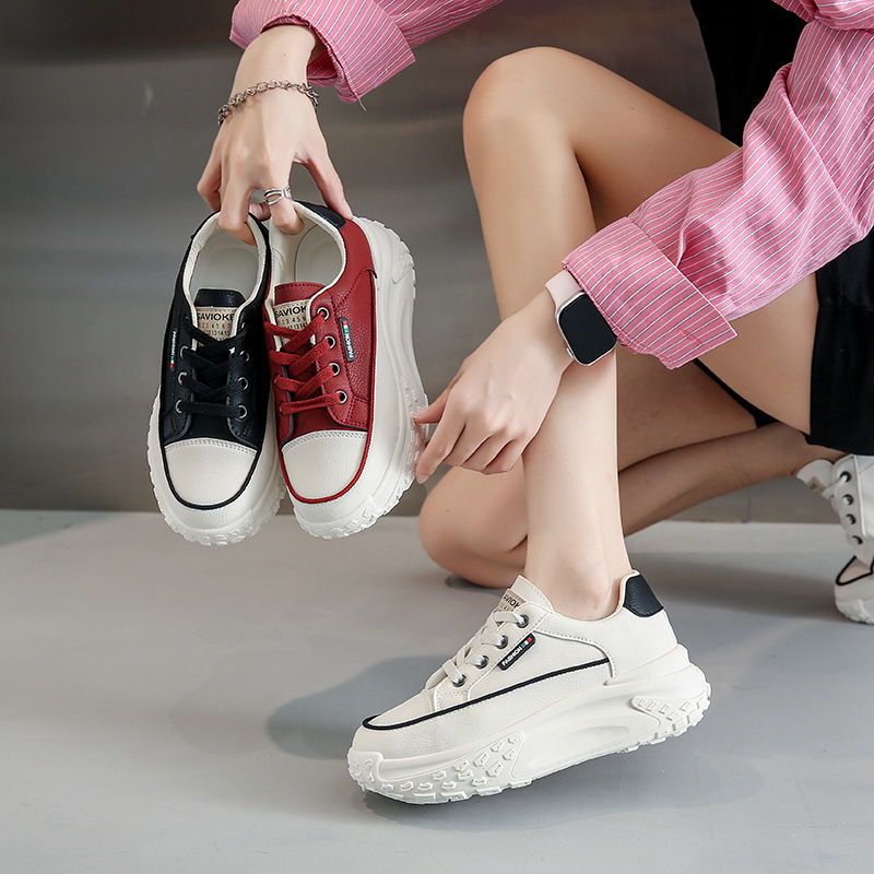 Ddmysports Korean Version Of Little White Summer New Instagram Student Leisure Street Shooting For Women Thick Sole Elevated Board Shoes Z OUTDOOR