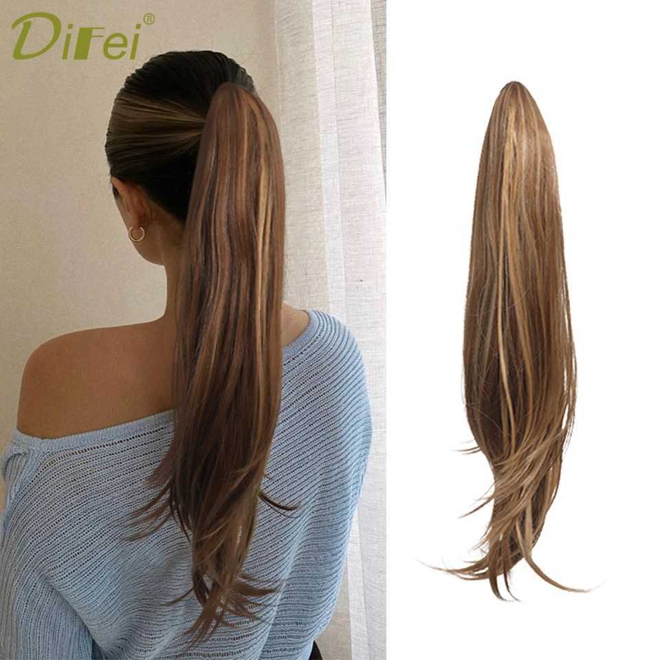 DIFEI ponytail synthetic wig womens grip high weave natural micro curly wig fluffy long straight curly fake hair ponytail W240817