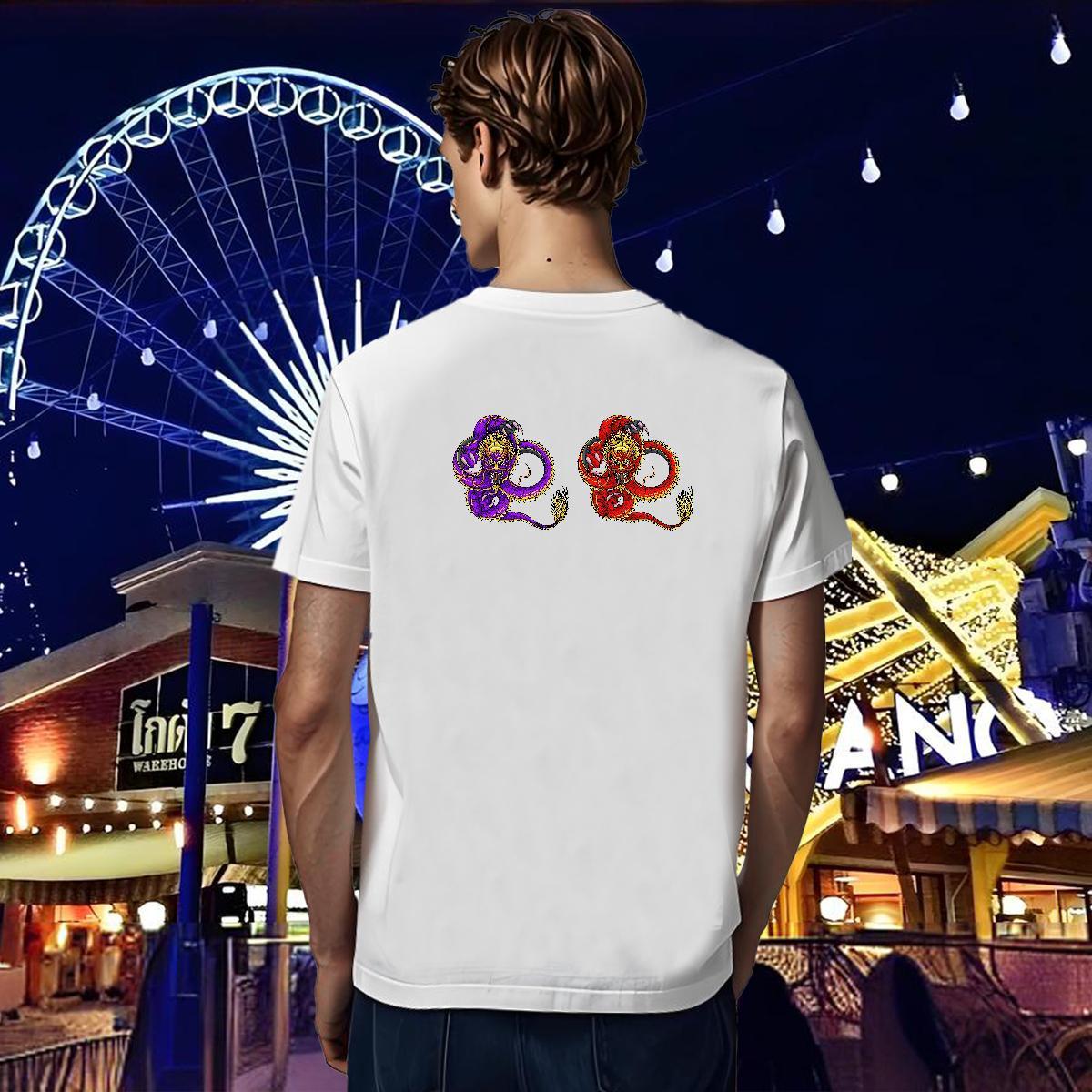T Shirts Men 100% Cotton 230g fierce High Street Hip Hop Short Sleeve Soft Floral Print Couples T Shirts 2024 New Classic Wear