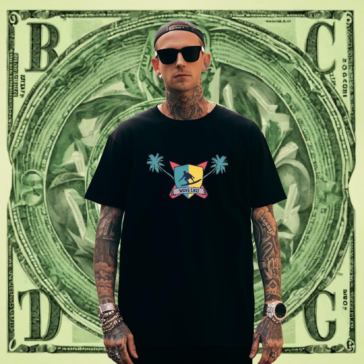 Designer Men Tees Anime Printing Street 100% Cotton 230g Black Oversized Round Neck Short Sleeve sea Men T Shirts Fashion Casual Clothings