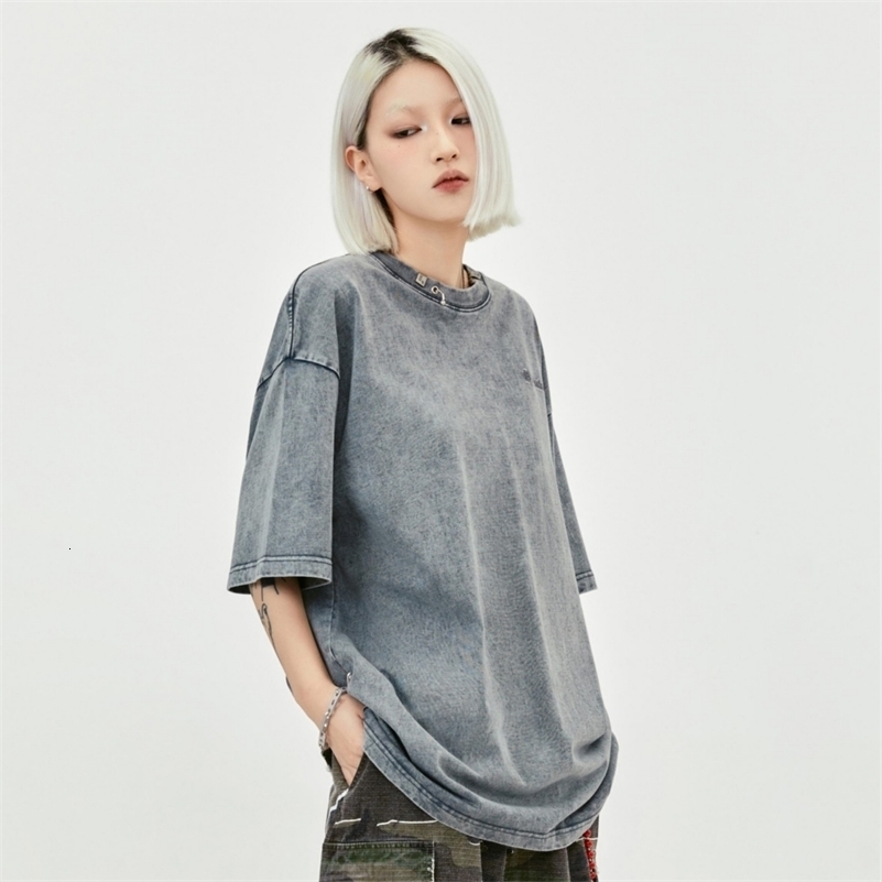 Vintage T-shirt For Men Y2k Oversized Short Sleeve Tee Harajuku Women Punk Distressed T Shirts Hip Hop Retro Streetwear Tops 240819