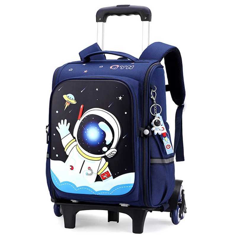 New Space Schoolbag Trolley Estuches Escolares Primary School Student Backpack Rolling Back Packs Bag for Women Bagpack Borse Y240820