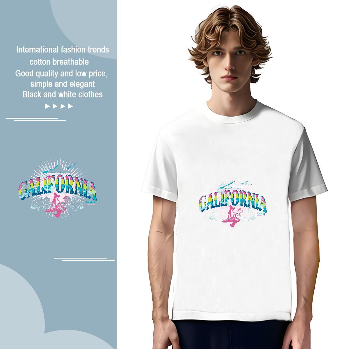 Popular letter T Shirts Men Sport Men Clothes T-Shirt 230g 100% Cotton New Breathable Crew Neck Plus Size Custom Tshirts