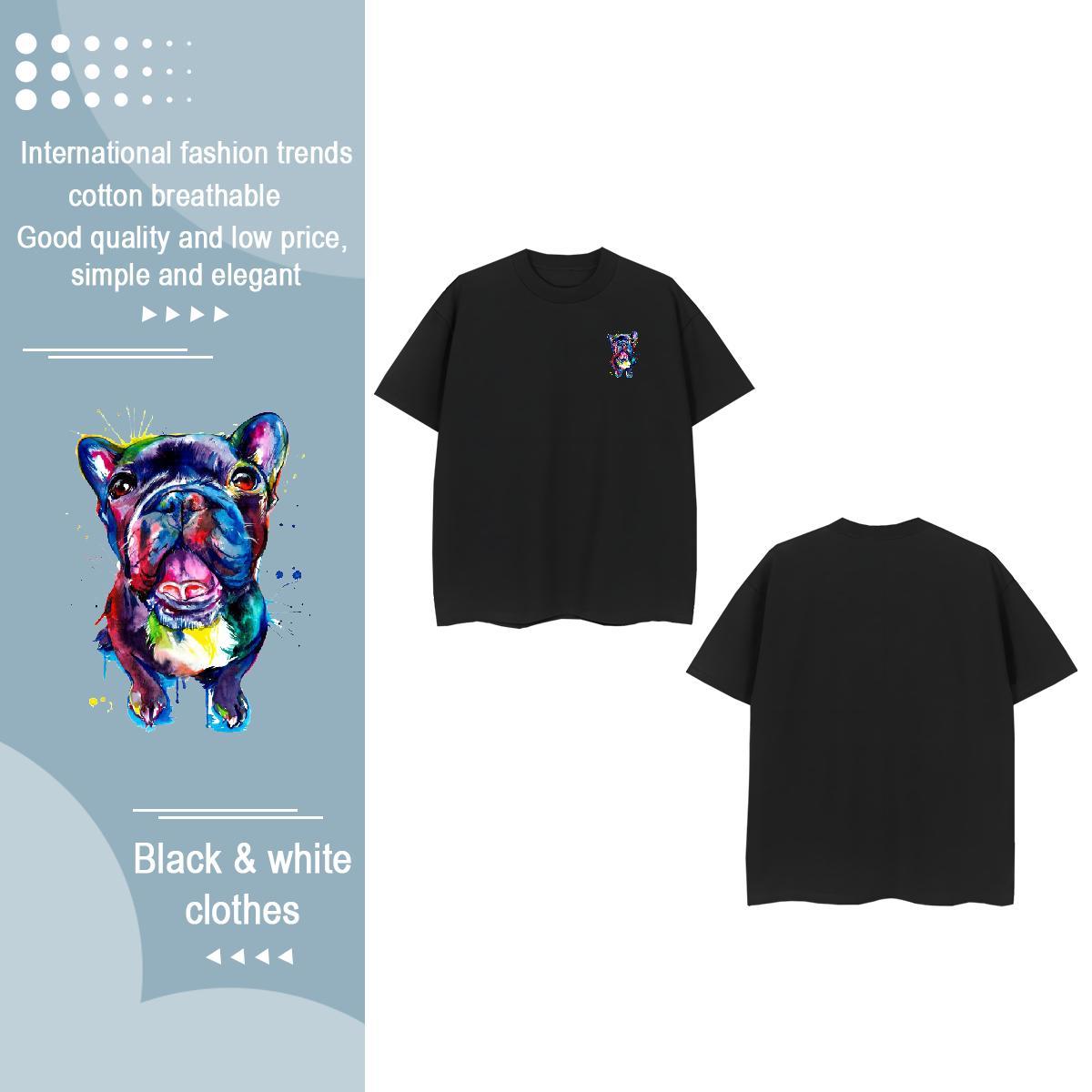 Stylist Men Clothes T-Shirt Dog Spring Summer 230g Pure Cotton Tops Shirt Breathable Crew Neck Brand T-Shirts for Men Customized Print