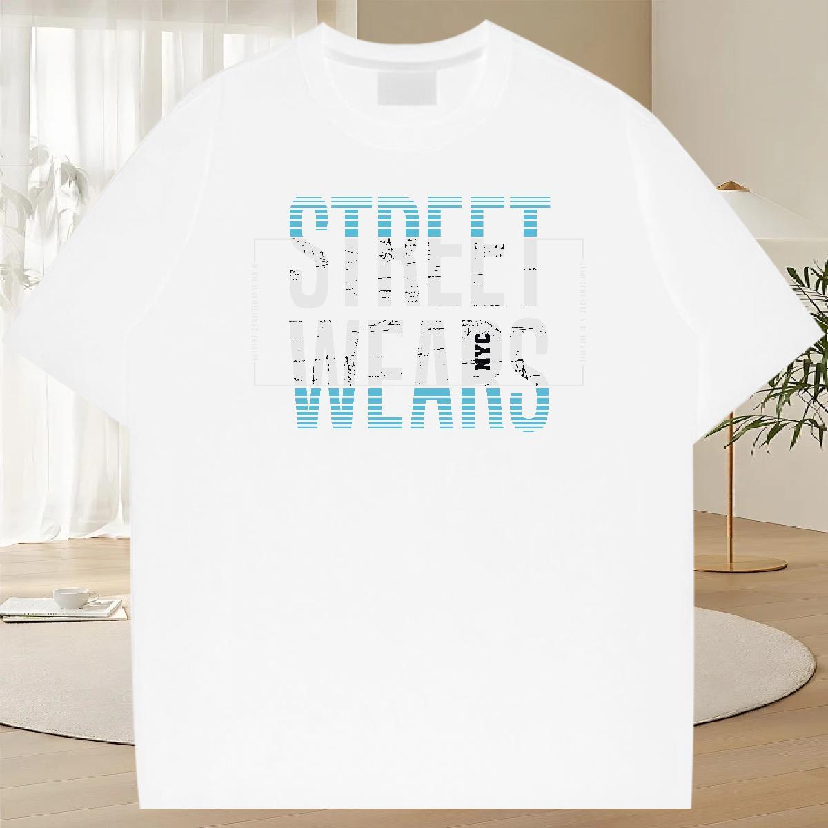 Popular Men Tops Tees Street wear Hip Hop 230g Cotton DIY Anime Breathable Short Sleeve letter Mens T Shirts New Arrival Tshirts