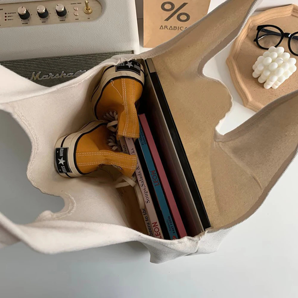 Casual Shoulder Bags Shopper Canvas Foldable Handbags Aesthetic Personalized Ladies Reusable Eco High quality Women y240925