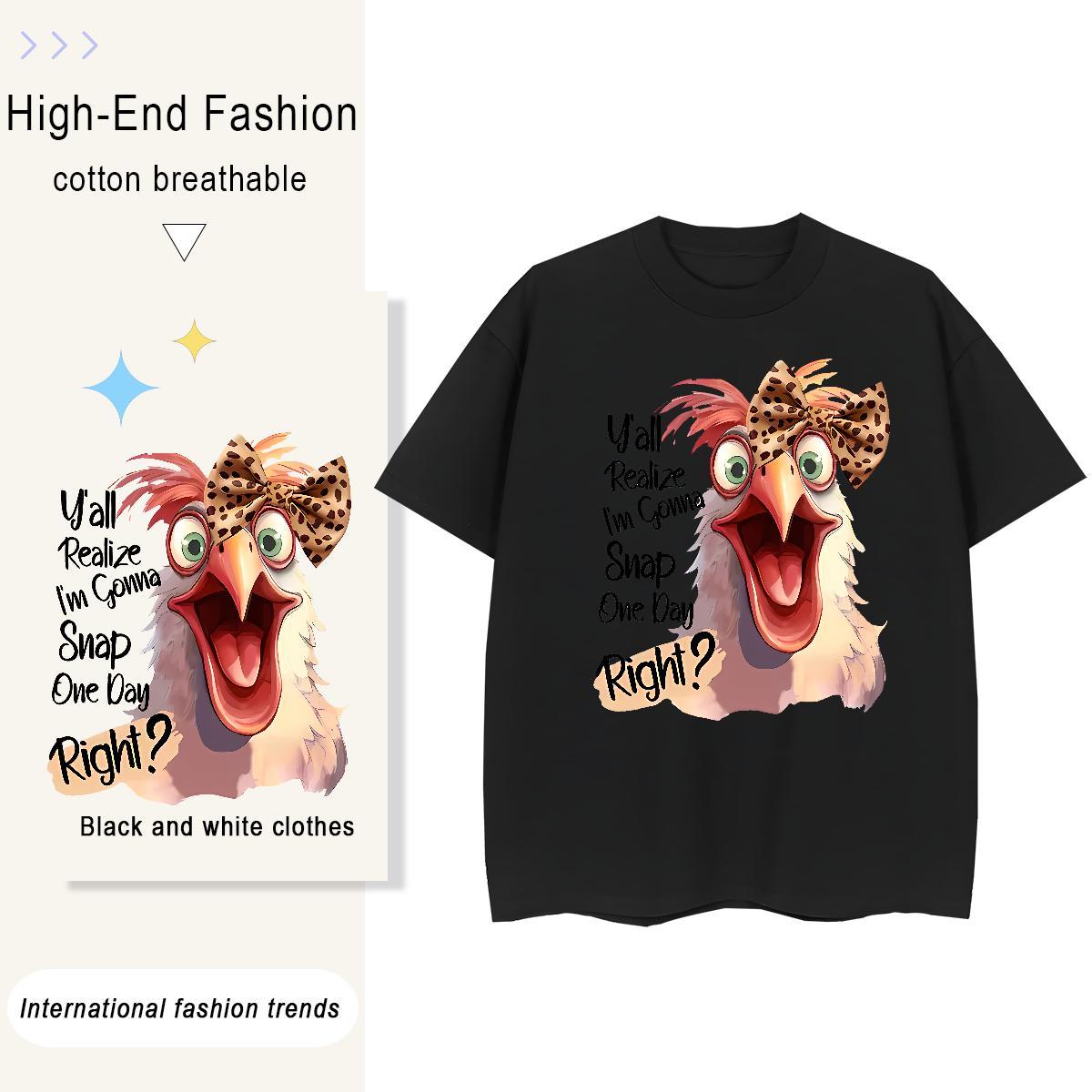 Free Shipping Men Tshirts cock Summer Casual 100% Cotton 230g Tees Pure Cotton Loose Mens T Shirts Custom Printed