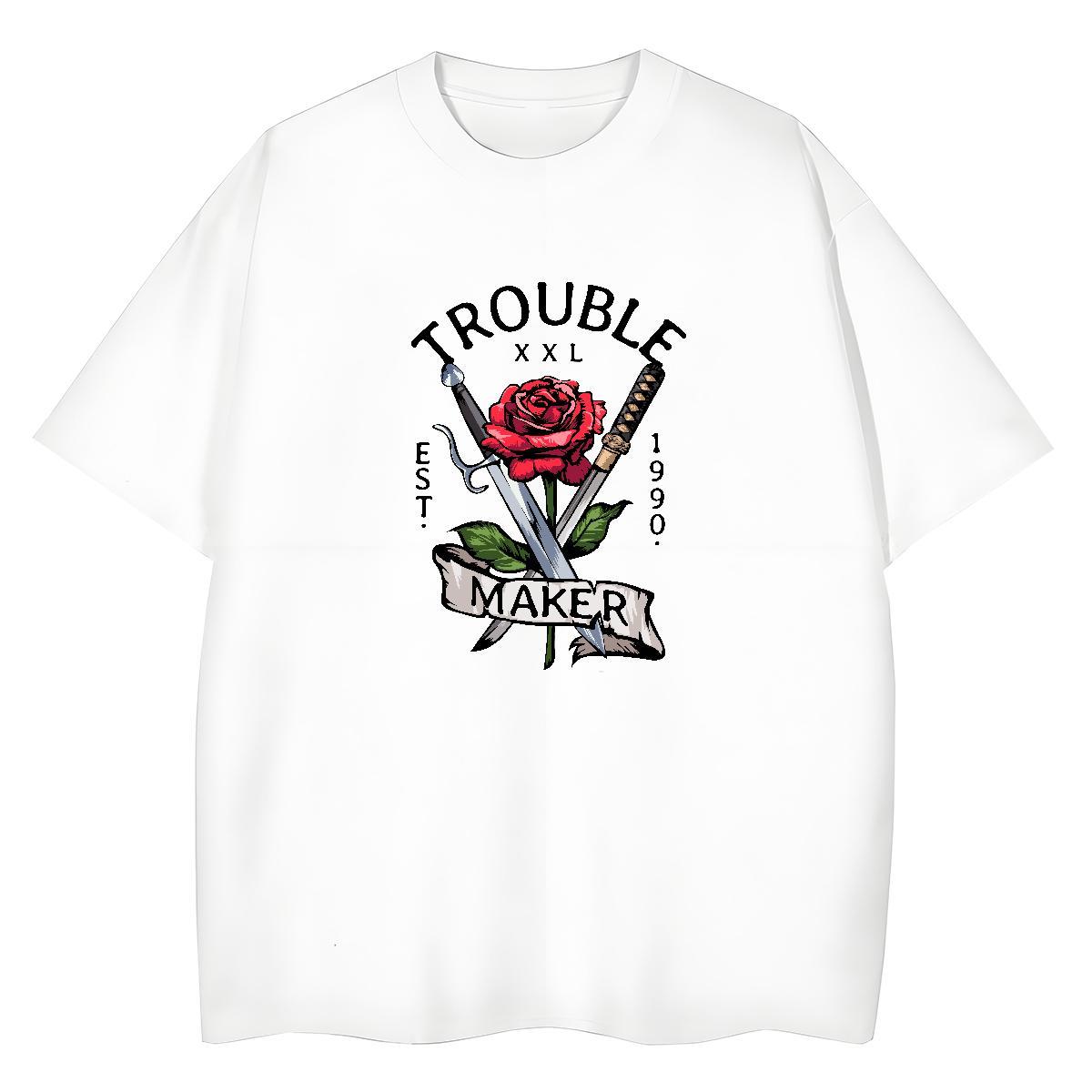 DIY Customized Tshirts rapier High Street Hip Hop 100% Cotton 230g Tops Breathable Short Sleeve Brand Mens T Shirts DIY Printed