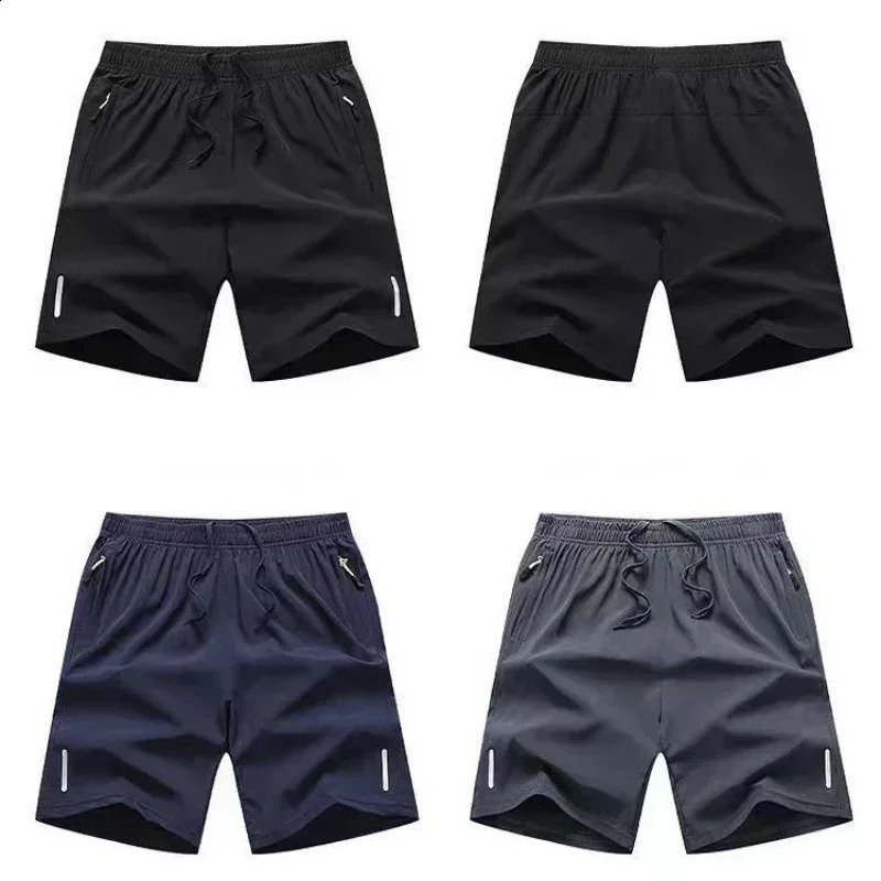 Ice silk beach shorts mens gym casual quick drying sports running breathable fitness jogging 240819