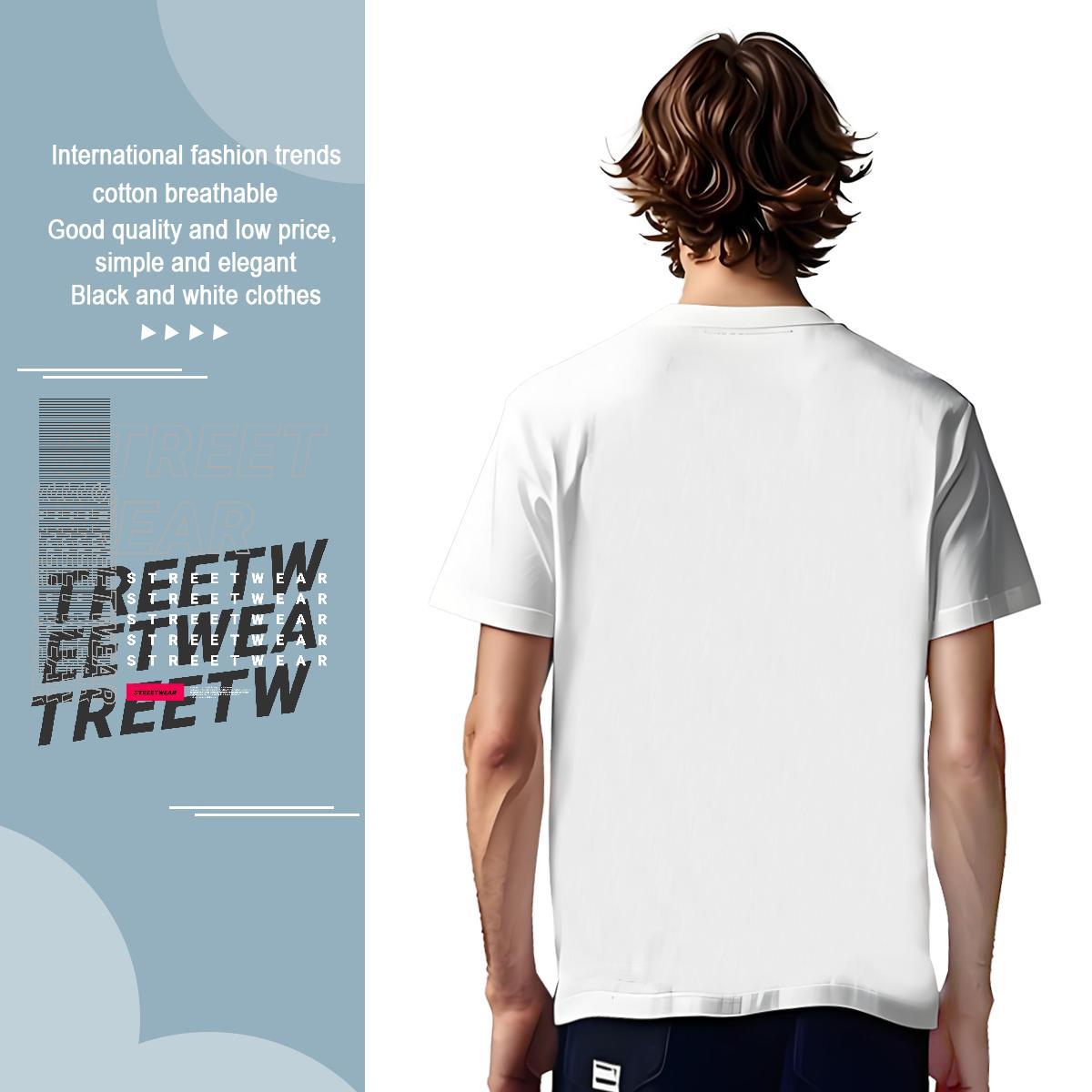 High Quality letter 230g 100% Cotton Men Tops Tees Casual Breathable Crew Neck Man T Shirts Fashion New DIY Printed Tee Shirt