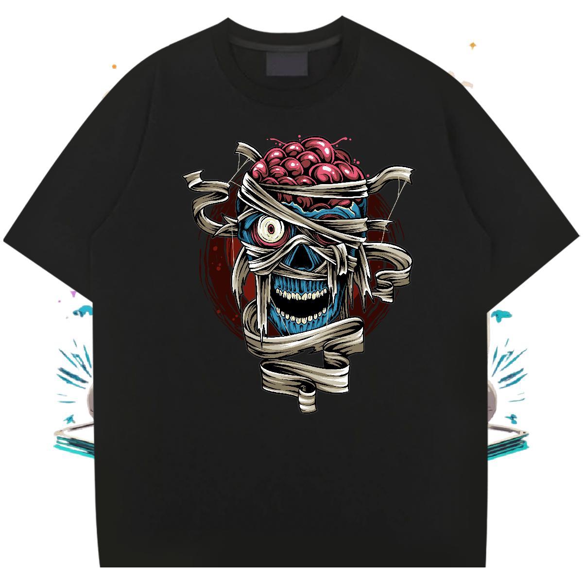 Classic skull Men Tees 230g 100% Cotton T-Shirts for Men Customized Casual Daily Wear Pure Cotton Unisex Tees Shirts