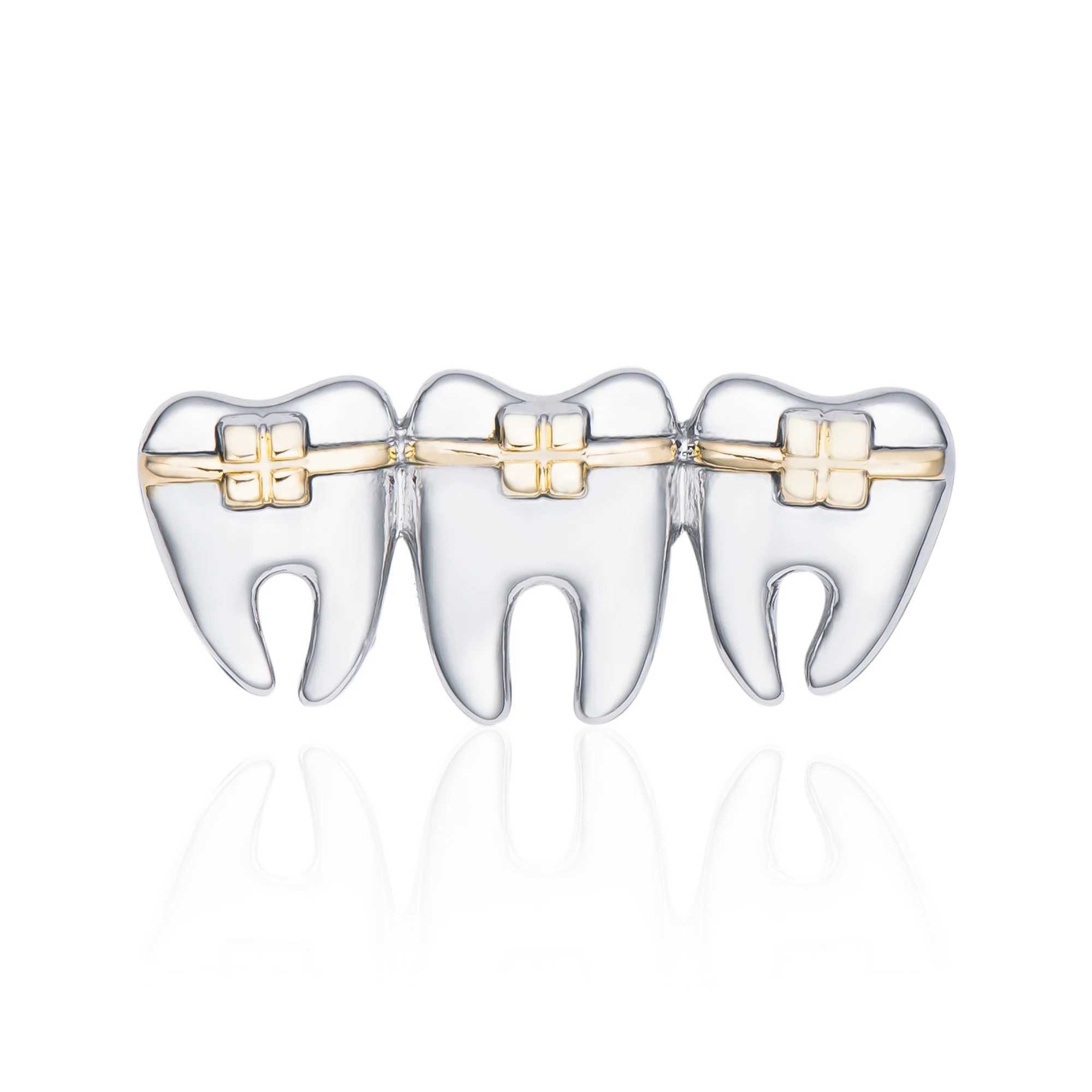 DCARZZ Cute Tooth Pin Gold Plated Silver Plated Medical Exquisite Tooth Badge Collar Pin Metal Womens Gift Doctor Nurse Jewelry W240815
