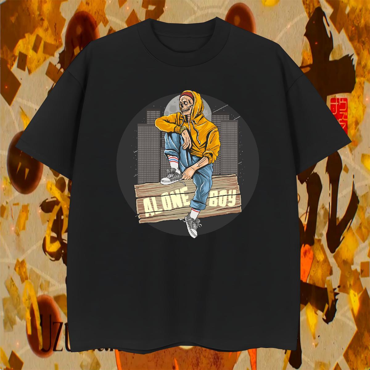 Brand Man T Shirts halloween O Neck Short Sleeves Sport DIY 230g 100% Cotton Men Clothes T-Shirt DIY Customized Polos