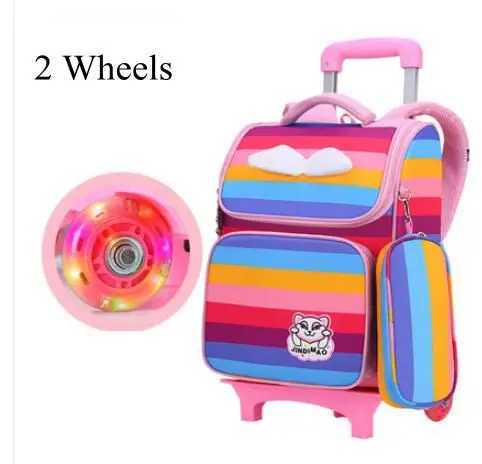 children school Trolley backpack Bag for Girls school Rolling backpack bag wheels School wheeled backpack bag for girls student Y240820