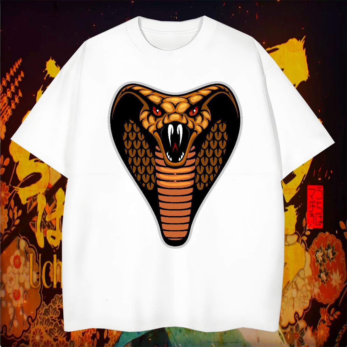 Classic Men Clothes T-Shirt cobra High Street Hip Hop 230g Cotton Top Tees Round Neck Short Sleeve Soft Men T Shirts Oversized 4XL
