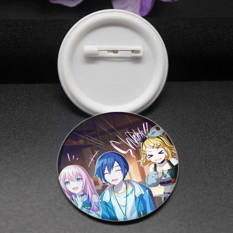 32/44/58mm anime project SEKAI pin cute cartoon badge handmade tinplate brooch backpack clothing gift accessory brooch W240815