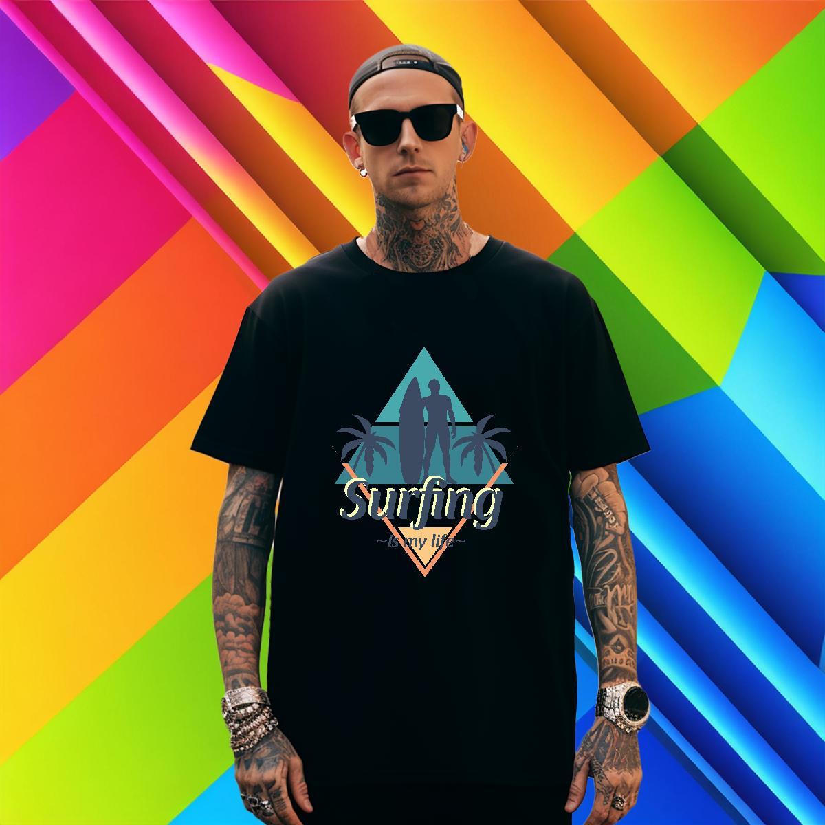 Free Shipping Men Clothes T-Shirt Beach 100% Cotton 230g Anime Print Breathable Soft skateboarding T-Shirts Wholesale Top Tees