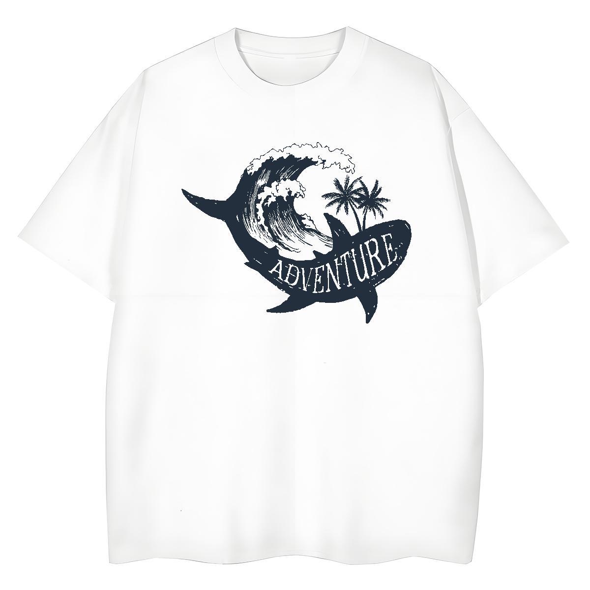 DIY Couples T Shirts Casual Sport Short Sleeve O-Neck Tees Shirts Soft 230g Cotton sea wave Customized Print Woman T Shirts