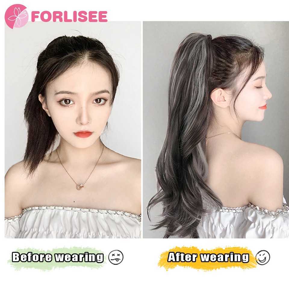Synthetic ponytail female cloud Permed high knitting fashionable fluffy claw clip picking dyed curling ponytail W240817