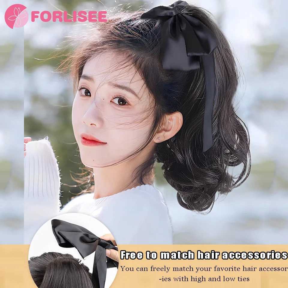 Forlisee synthetic wig ponytail womens curl bandage slightly curl ponytail fashion natural ponytail W240817