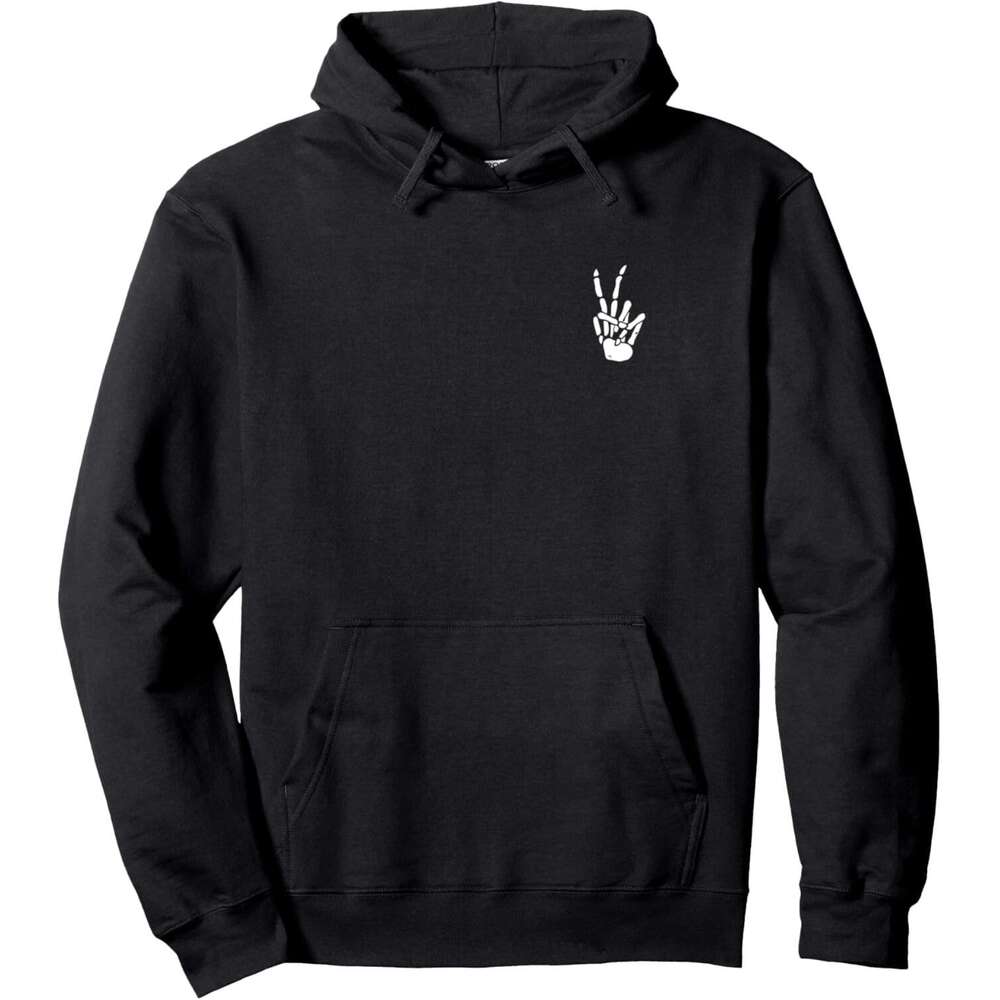 Hoodie For Mens Womens Skeleton Hand Peace Sign Bone Pullover Hoodies Sweatshirt Jacket Long Sleeve Free shipping