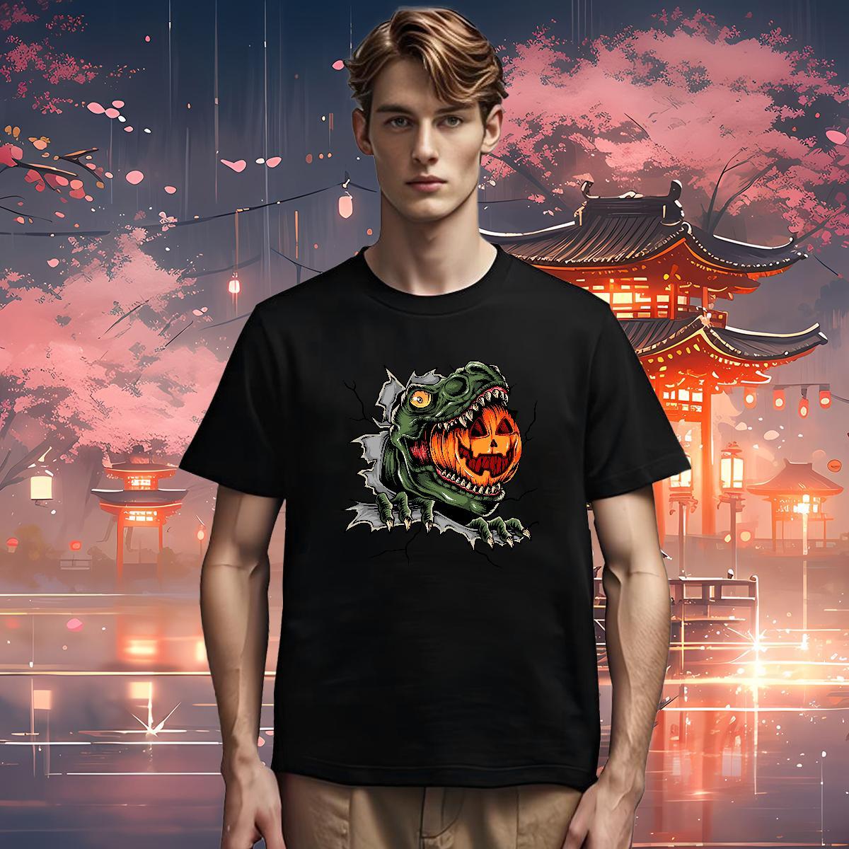 Classic Casual Tshirt for Man Woman pumpkin Daily Outfit 100% Cotton 230g Top Tees Round Neck Short Sleeve Popular Men T Shirts Customized