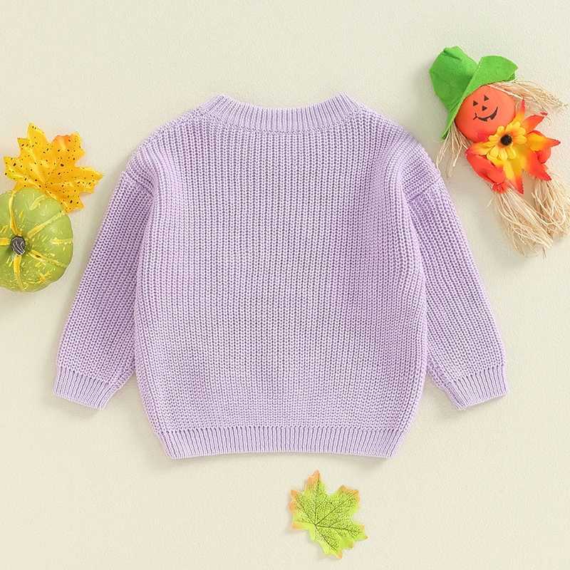 2024 Halloween New Baby Boys Girls Ghost Skull Embroidery Sweaters Kids Pullover Top Knitted Bottoming Sweaters Toddler ClothingXJ240819