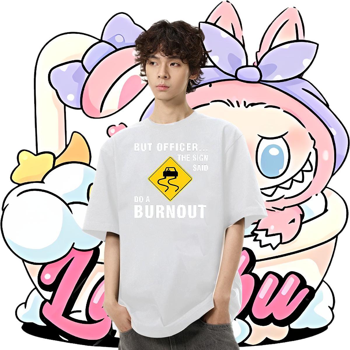 Cool Design Couples T Shirts Summer Casual 230g Cotton Cartoon Printing L-4XL Breathable Crew Neck letter T-Shirts for Men 2024 Summer Tees Shirts
