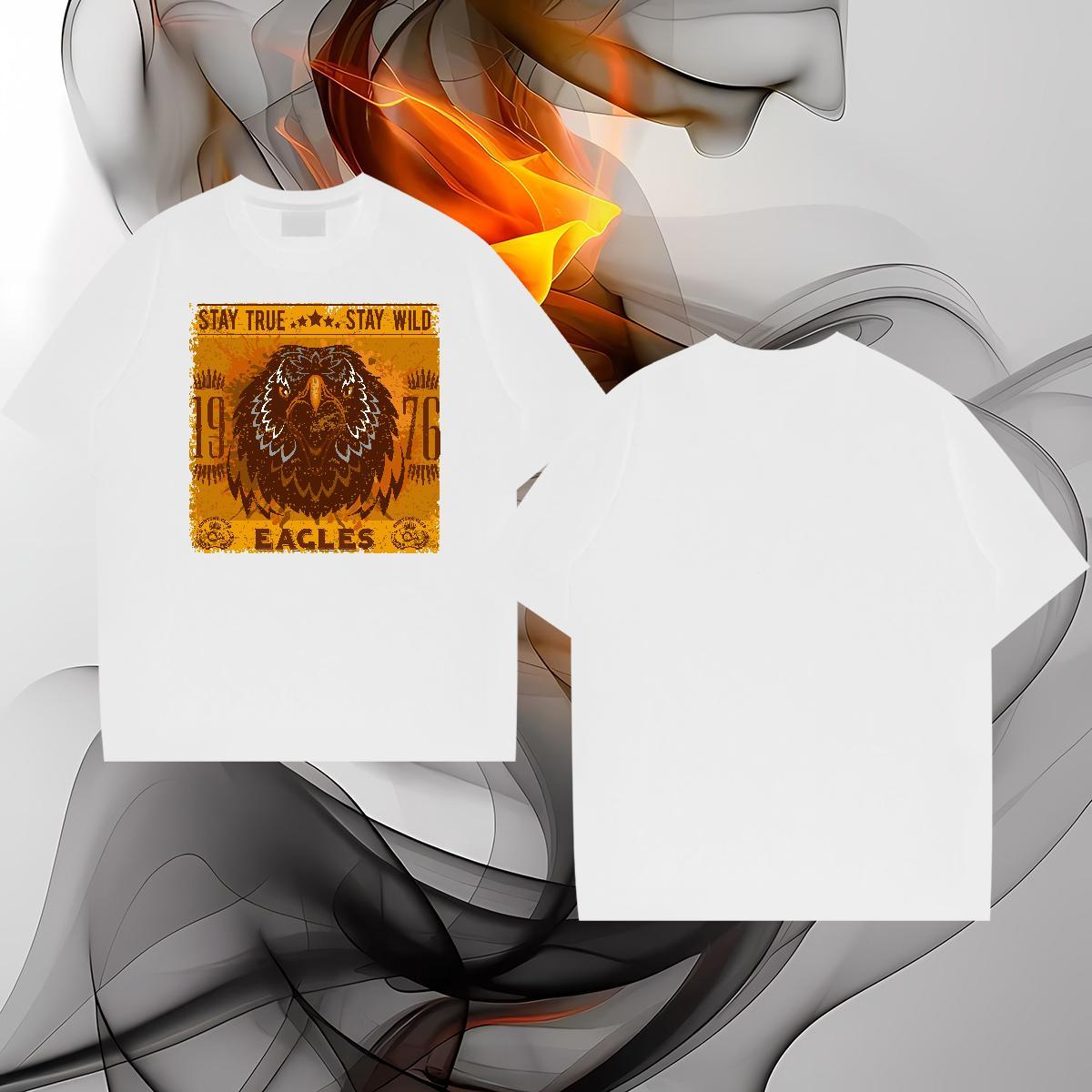 Wholesale T Shirt For Man eagle Breathable Short Sleeve Casual Custom Anime 230g 100% Cotton Men Tshirts Fashion Design Wear