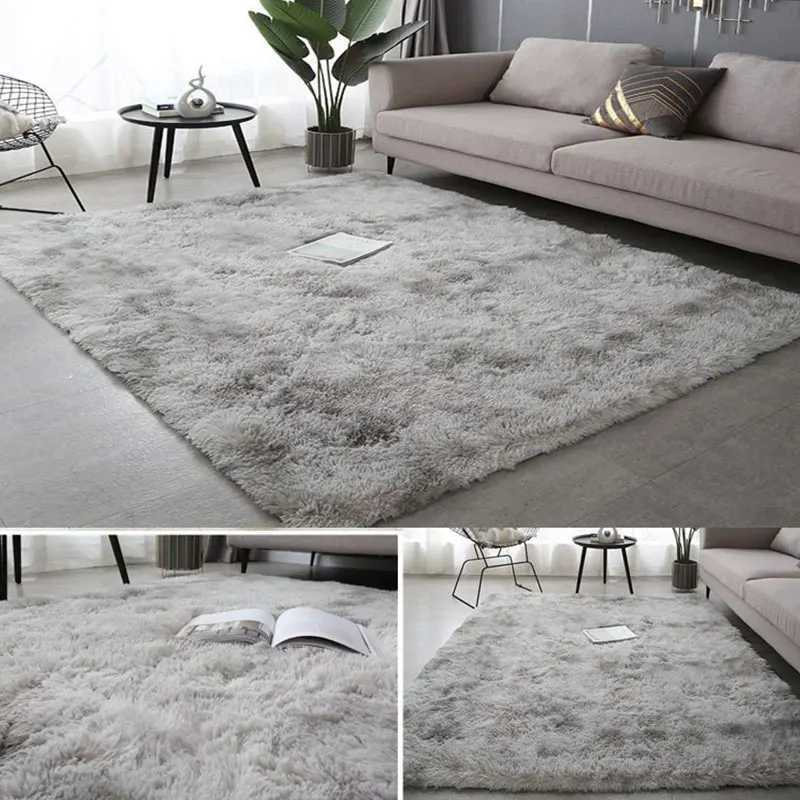 Modern living room long hair lounge carpet bedroom fur decoration Nordic fluffy floor bedding W240815
