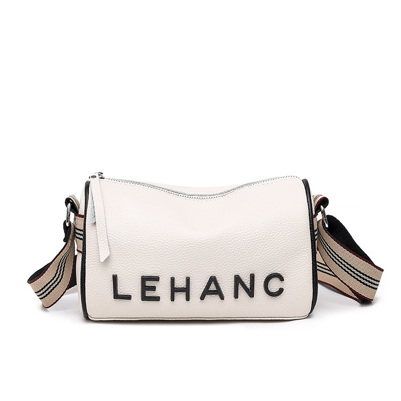 Head layer cowhide soft leather letter small Korean version casual crossbody trendy and fashionable broadband armpit shoulder bag