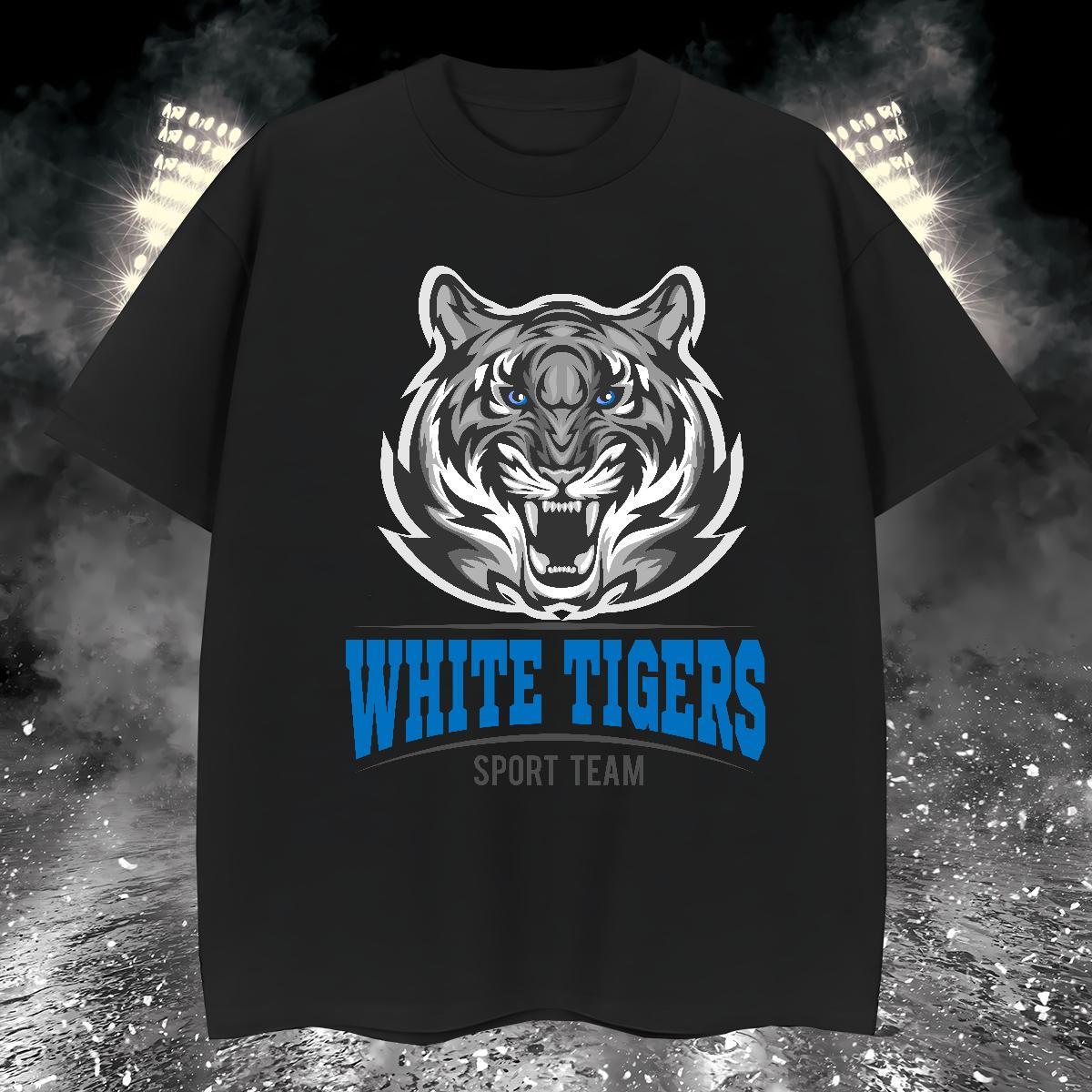 Unisex tiger T shirt Sports Casual Couples T Shirts 100% Cotton 230g Brand Short Sleeve Soft Anime Print Top Tees