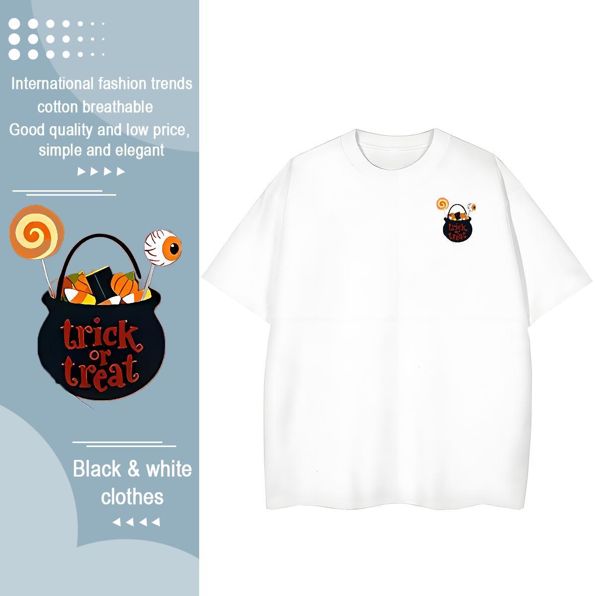 Fashion Casual Tshirt for Man Woman halloween Outdoor 230g 100% Cotton Top Tees Breathable Crew Neck Comfortable Mens T Shirts Graphic