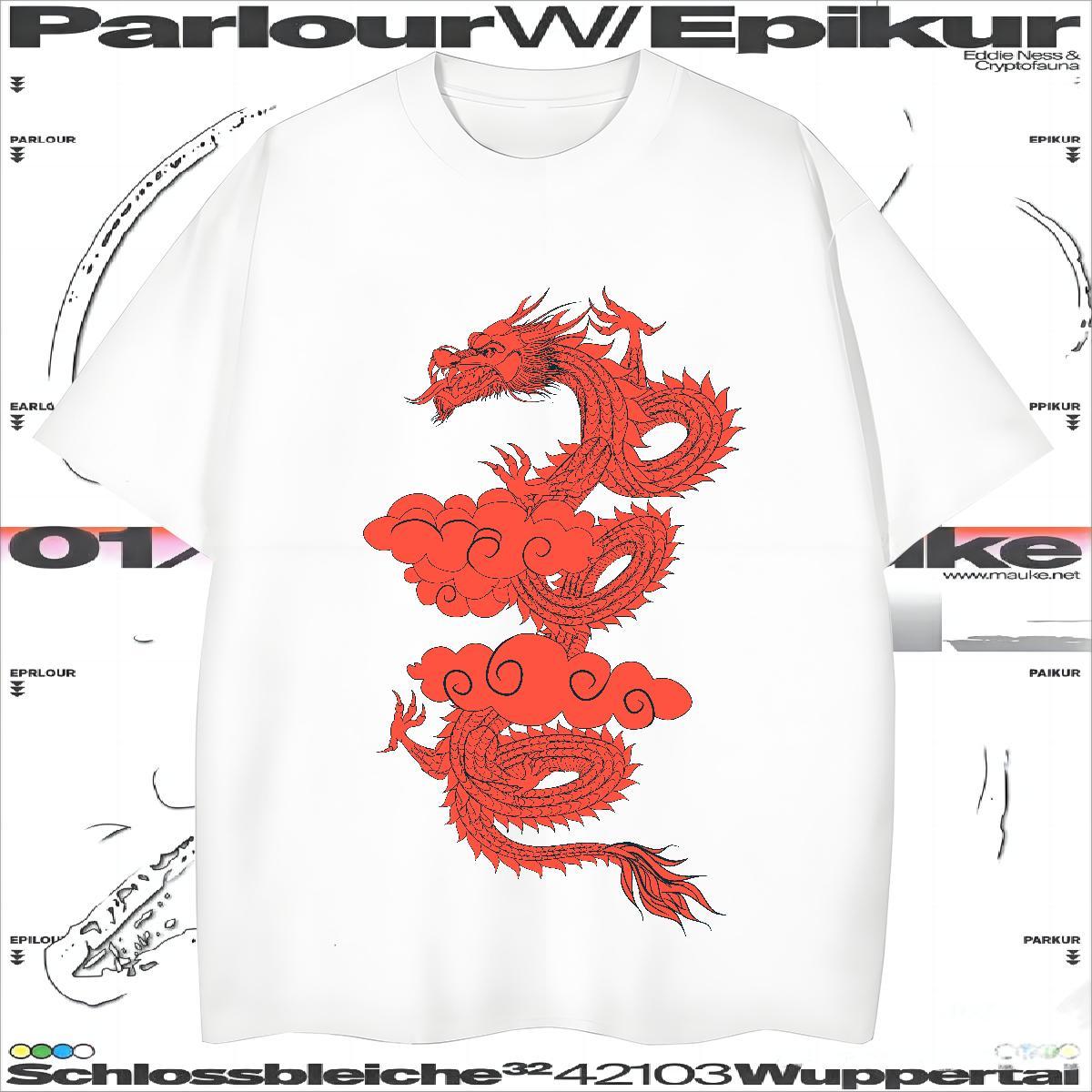 Mens T Shirts 230g Cotton dragon Home Outdoor Short Sleeve Soft DIY Tshirts Free Shipping Popular Tee Shirt