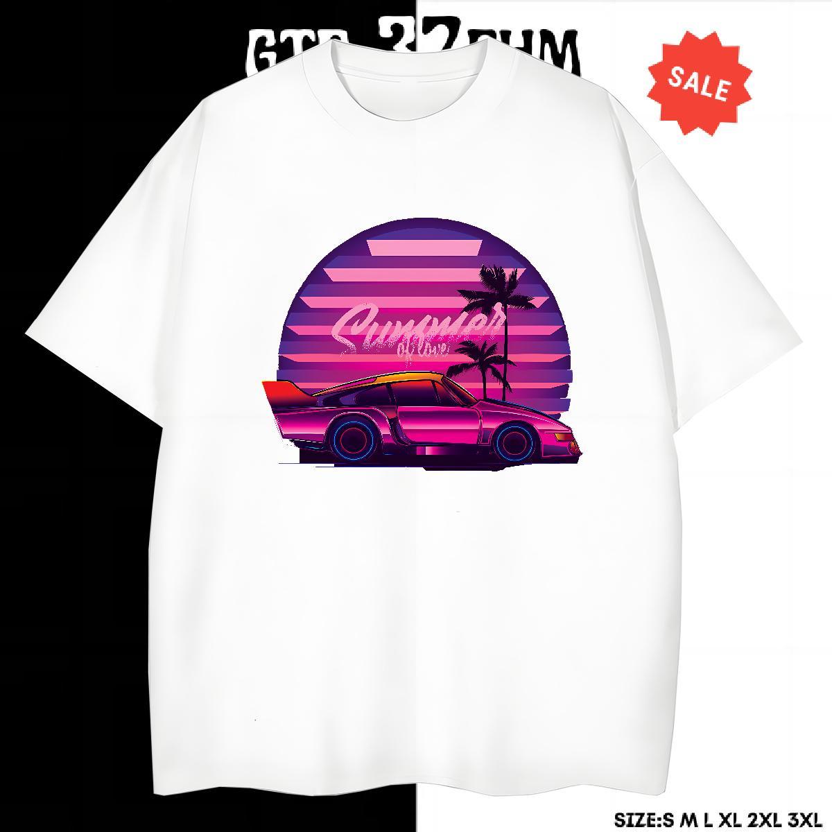 Popular Mens Tshirts Casual 230g Cotton Asian Size Breathable Crew Neck car T Shirt For Man Casual New Clothings