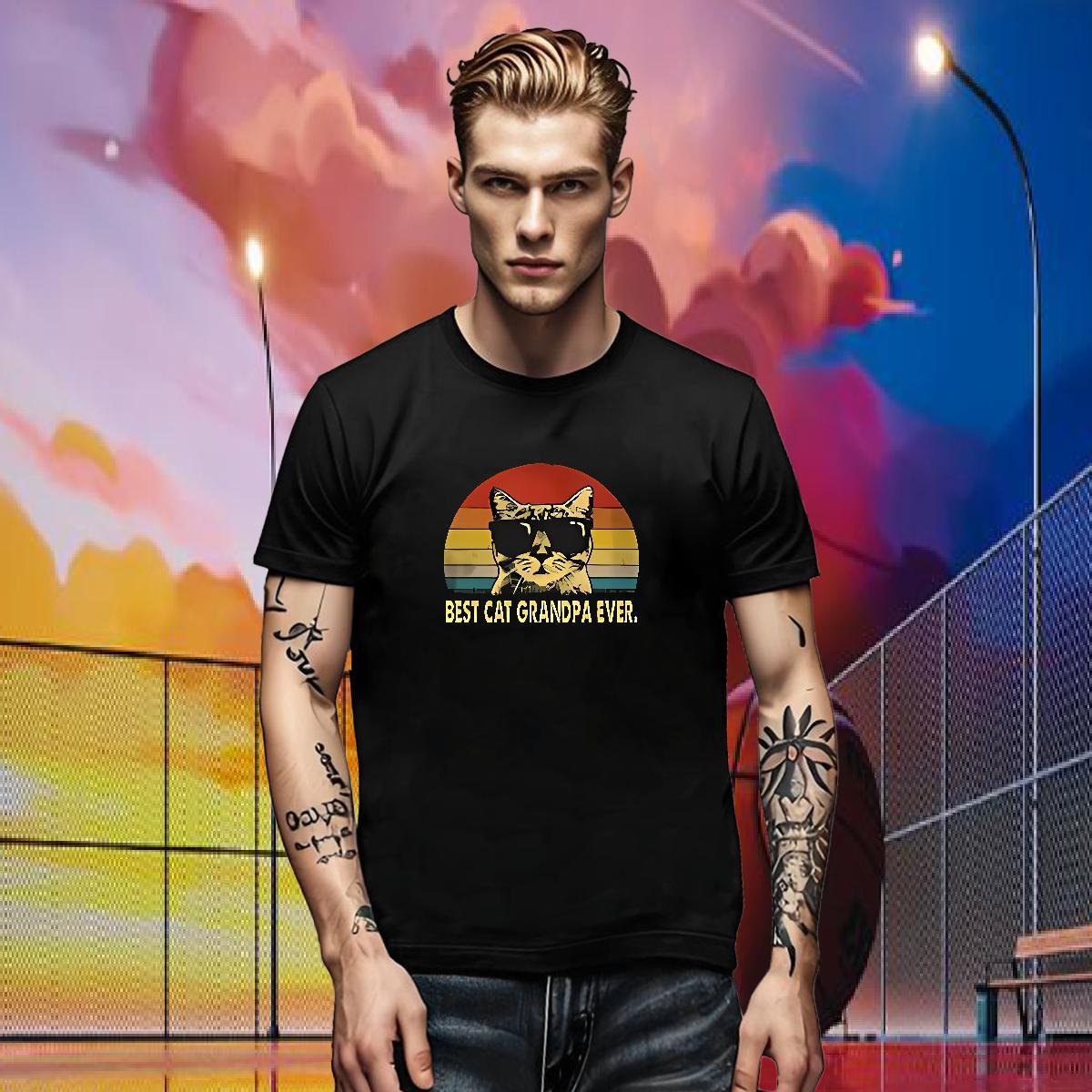 New Designer Men Tees cat Summer Casual 230g Cotton Clothings Breathable Short Sleeve TOP Quality T Shirt For Man Plus Size Custom