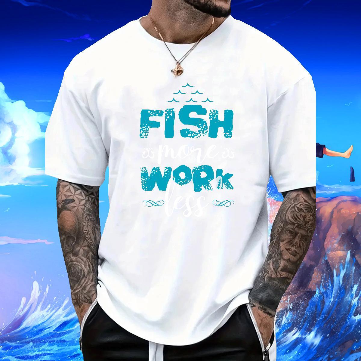 Free Shipping Men Tshirts Casual Daily Wear 230g 100% Cotton Skull Breathable fish T Shirt For Man Fashion Tops Tees