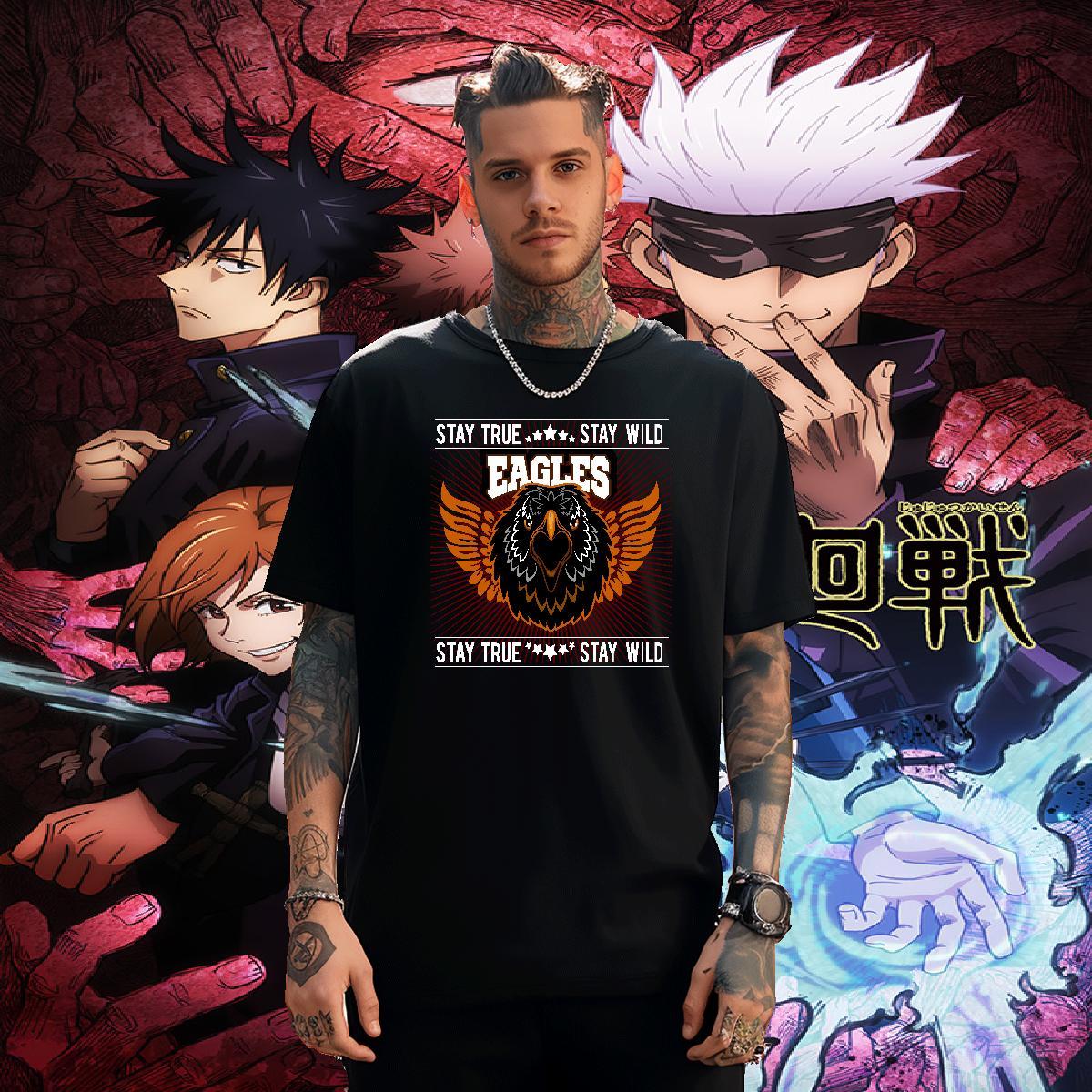 Classic Men T Shirts eagle Breathable Street wear Hip Hop DIY Anime 230g Cotton Tshirts Wholesale Tops Shirt