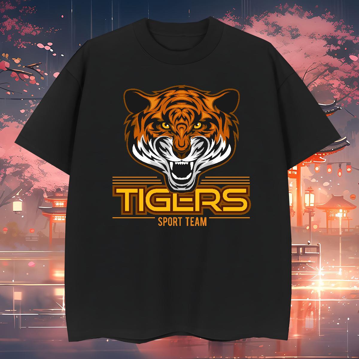 Customized Men Tops Tees tiger Beach 230g Cotton Polos Breathable Short Sleeve Comfortable T Shirt For Man Floral Print