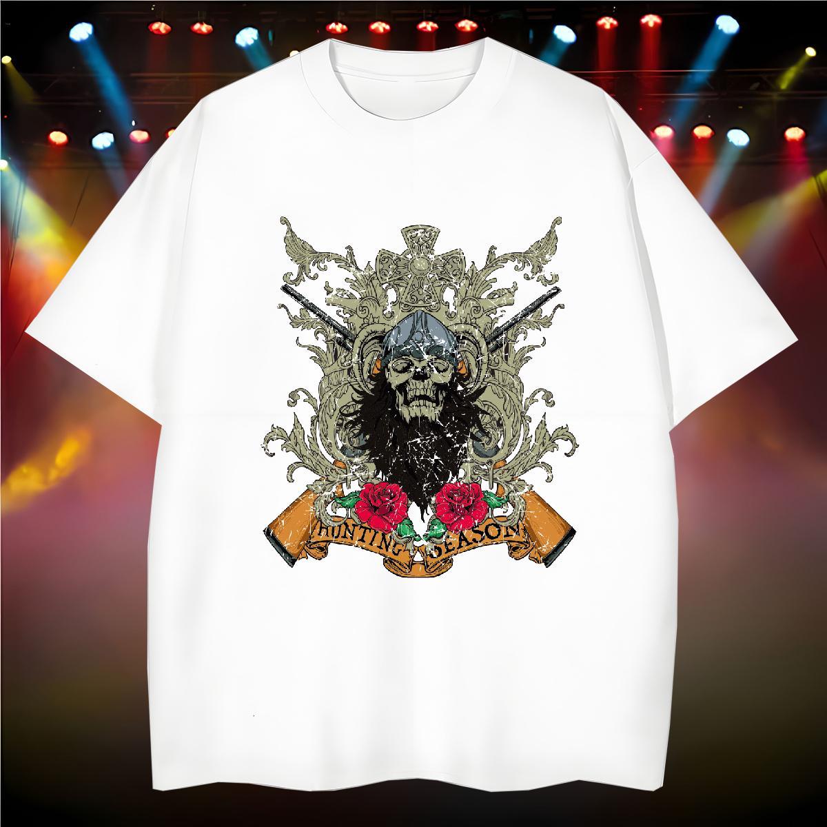 Unisex Man T Shirts long-barrelled gun Short Sleeve Soft Sports Casual Cartoon Printing L-4XL 230g Cotton Men Clothes T-Shirt Customized Clothings