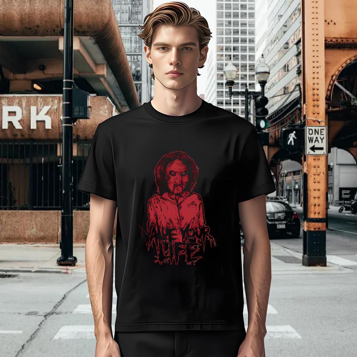 T Shirt For Man 230g 100% Cotton scary Street Casual Breathable Custom Printed Couples T Shirts Designer Comfortable Tees Shirts