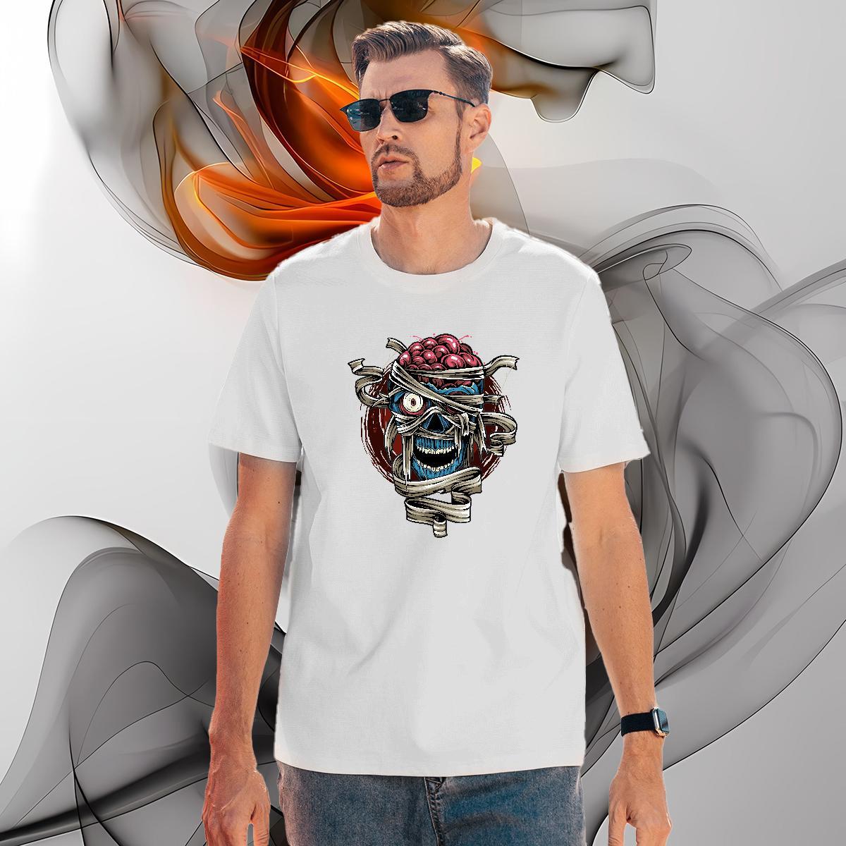 Unisex Men T Shirts skull Breathable Crew Neck Hip Hop Black White 230g Pure Cotton Men Tshirts 2024 DIY Tee Shirt