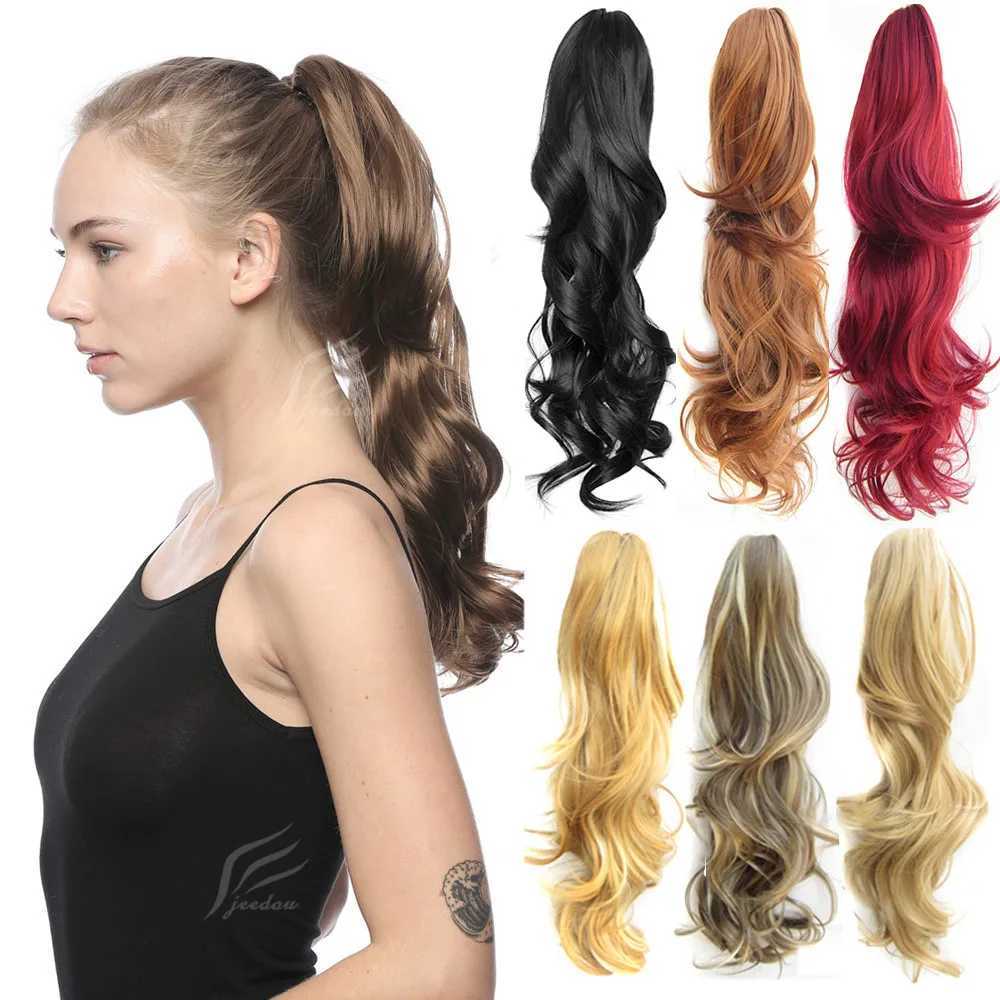 Zolin synthetic long wave ponytail extension claw clip ponytail black hair suitable for women W240817
