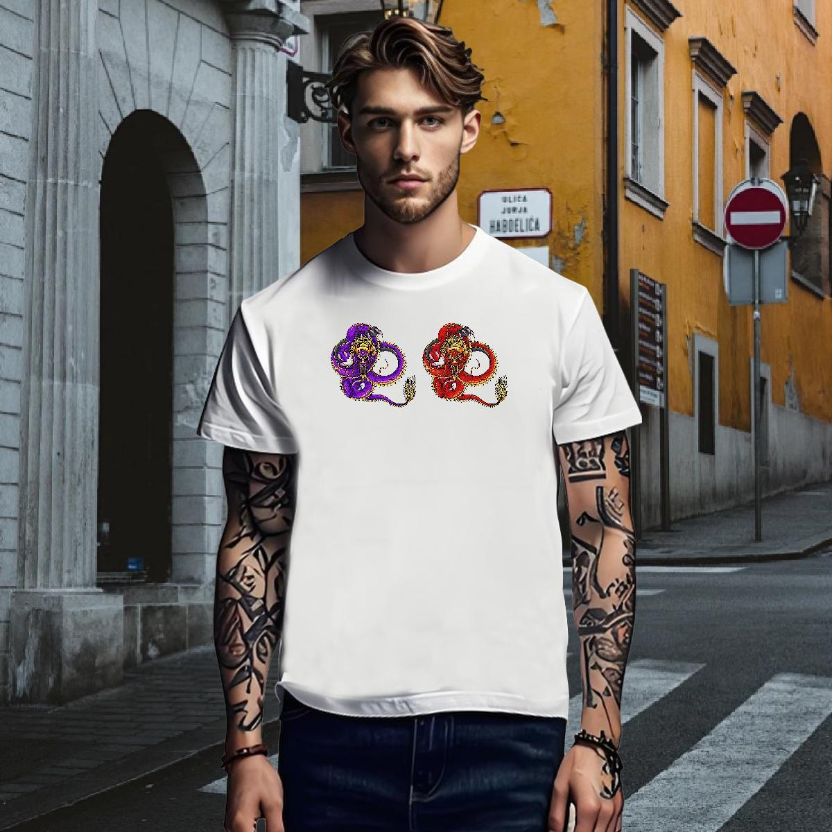 Man T Shirts 230g Cotton fierce Beach O-Neck Short Sleeve DIY Printed Mens Tshirts New Unisex Tops Tees