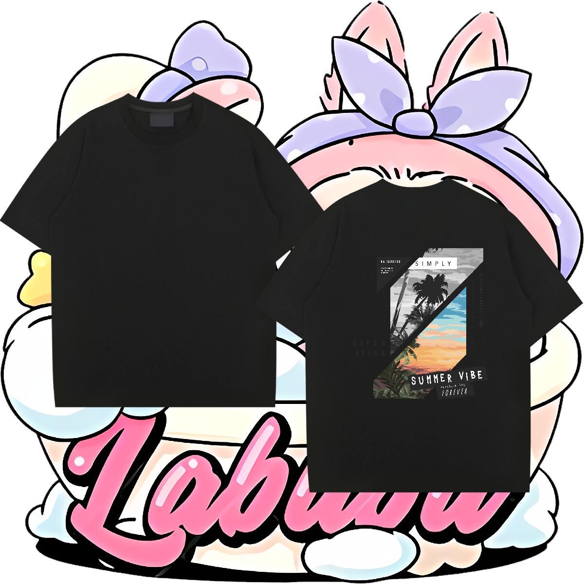 Custom Couples T Shirts tree Street Casual 230g Cotton Clothes Breathable Loose Mens T Shirts Graphic