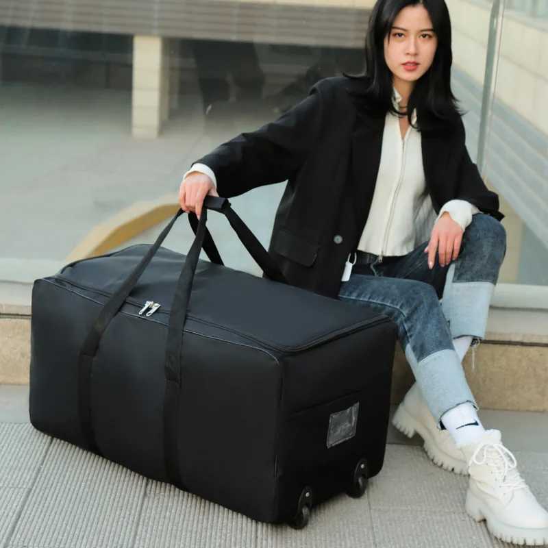 Foldable Wheel Bags Luggages Storage Bag with Wheels Large Capacity Carry On Luggage Carrier Expandable Trolley Suitcase CL240820